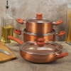 URBN-CHEF Copper Casserole Pans With Lids