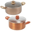 URBN-CHEF Copper Casserole Pans With Lids