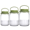 Single Harvest Storage Jar With Green Plastic Lid and Handle