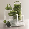Single Harvest Storage Jar With Green Plastic Lid and Handle