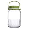 Single Harvest Storage Jar With Green Plastic Lid and Handle