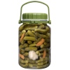 Single Harvest Storage Jar With Green Plastic Lid and Handle