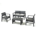 KILIMANJARO Anthracite Garden 4 Piece Lounge Set With Cushions [094116] [154117]