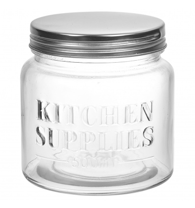 Glass Storage Jar With Metal Lid