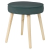 Round Cushioned Stool With 4 Wooden Legs [899481]