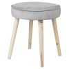 Round Cushioned Stool With 4 Wooden Legs [899481]