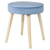 Round Cushioned Stool With 4 Wooden Legs [899481]