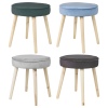 Round Cushioned Stool With 4 Wooden Legs [899481]