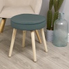 Round Cushioned Stool With 4 Wooden Legs [899481]