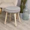 Round Cushioned Stool With 4 Wooden Legs [899481]