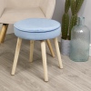 Round Cushioned Stool With 4 Wooden Legs [899481]