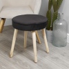 Round Cushioned Stool With 4 Wooden Legs [899481]