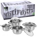 4 Pcs Stainless Steel Casserole Pan Set with Lids [414688]