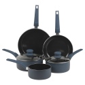 5 Pcs URBN-CHEF Teal Blue Diamond Pan Sets