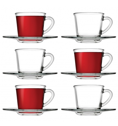 Single BASIC Coffee/Tea Glass Cup and Saucer [454521]