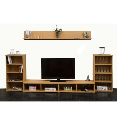 Beech Cupboards, Shelves & Tv Unit Set