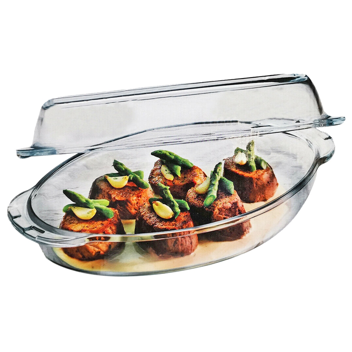 Pasabahce Auflaufform Set, 2-teilig Oval – 3,25 L & 1,5 L, Hitzebeständiges Glas