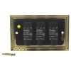 3 Gang 2 Way Decorative Brass Effect Triple Dimmer Light Switches