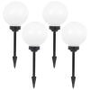 2Pcs 20cm White Solar Ball Light With Black Post [461668]