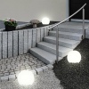 2Pcs 20cm White Solar Ball Light With Black Post [461668]