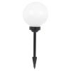 2Pcs 20cm White Solar Ball Light With Black Post [461668]