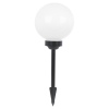 2Pcs 20cm White Solar Ball Light With Black Post [461668]