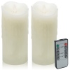 2 x 7" Flickering Pillar Candle Lights with Remote [X000PCIXIR]