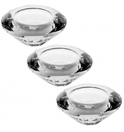 3 Pcs Glass Tealight Holders [660429]