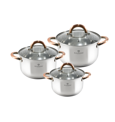 3 Pc Pot Set With Lids