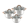 3 Pc Pot Set With Lids