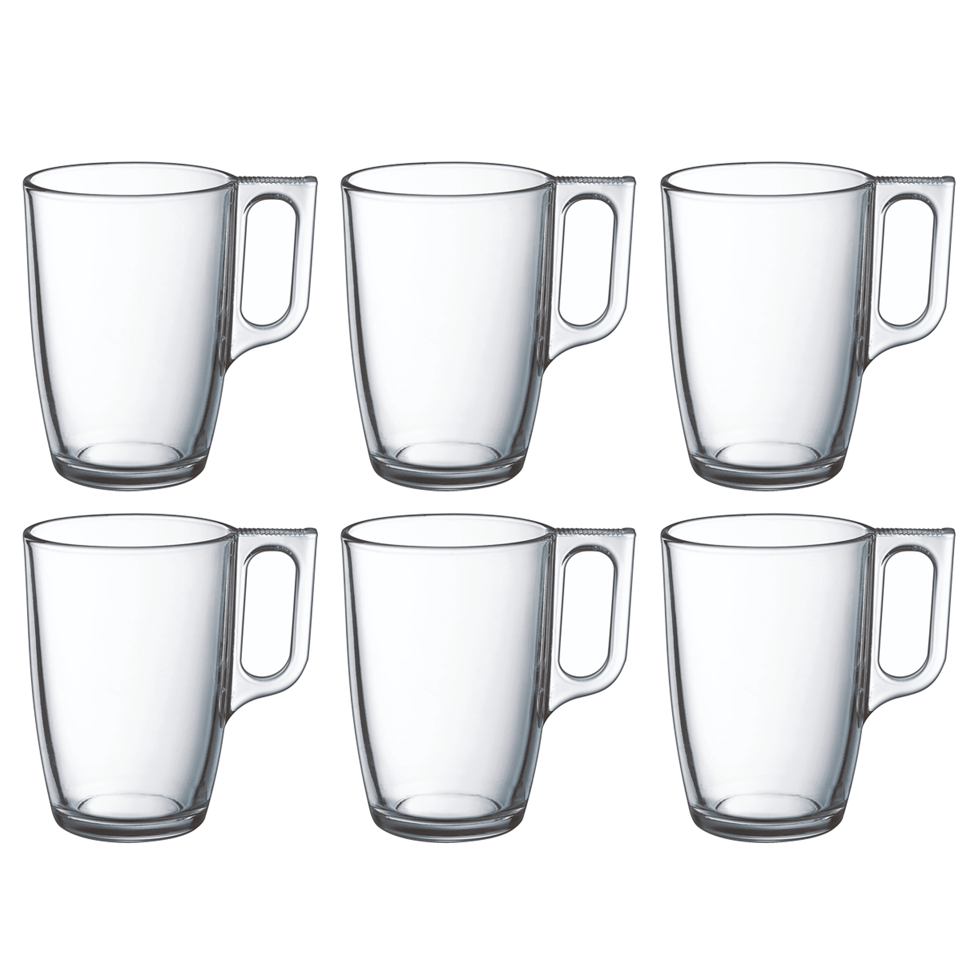 6x Luminarc Nuevo Clear 320ml Coffee Mug Glass Cappuccino Tea Hot Drink Cocoa eBay