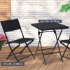 3pc Black Metal & Woven Fabric Garden Lounge Set [804717]