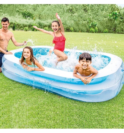 Rectangle Blue & White Inflatable Swimming Pool [454832]