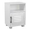 Valencia White Wooden Bedside Cabinet Table With Metal Door [BC-026]