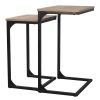 Seville Set of 2 Wooden Side Tables With Metal Legs [DAFA-007]