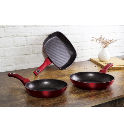 3 Pc Frying Pan Set With Lids