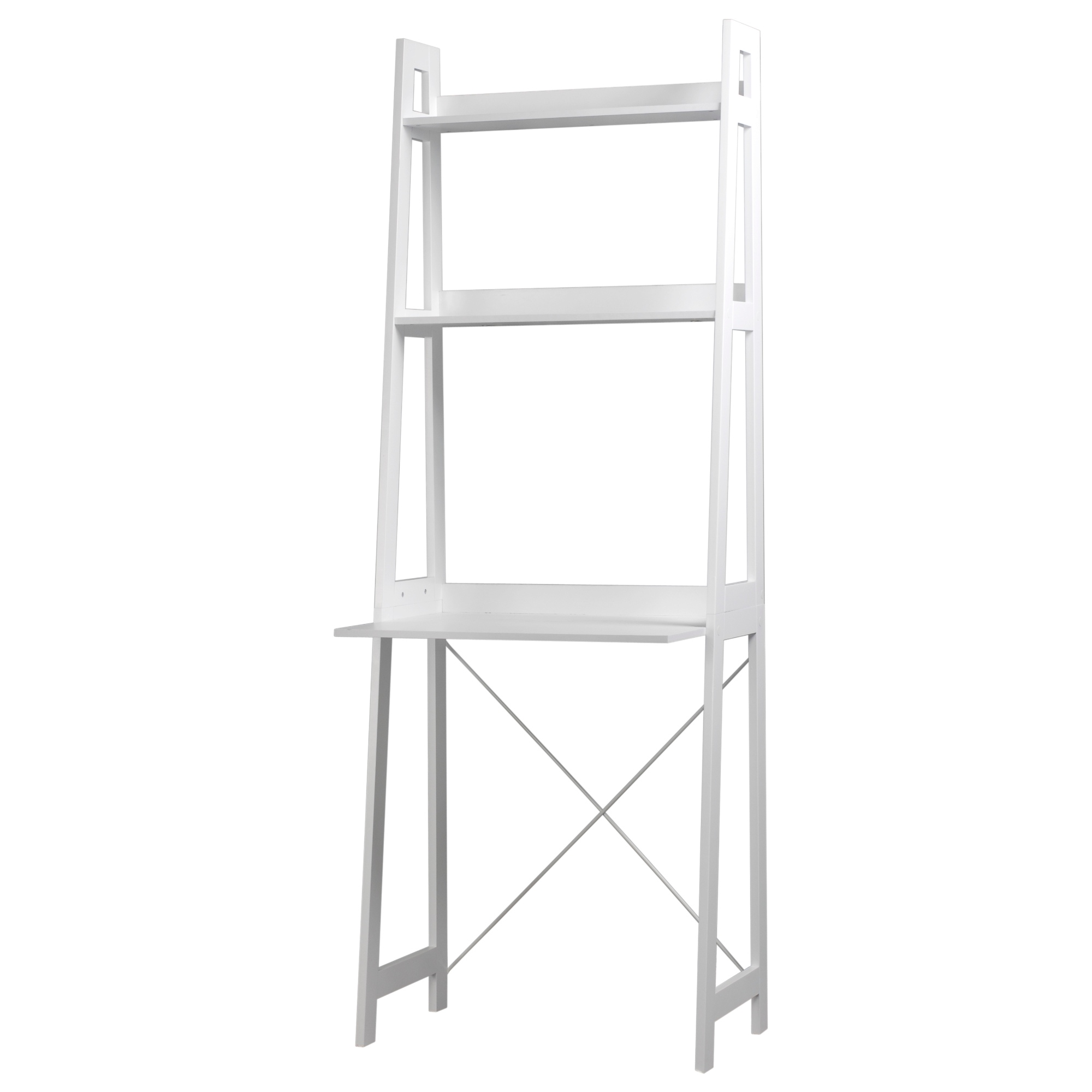Verona Ladder Work Desk 2 Shelves Wooden Bedroom Computer Table