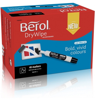 Berol Black Ink Dry Wipe Marker (single) [848686]