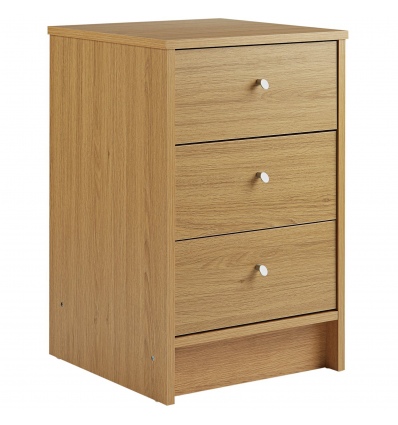 Malibu 3 Drawer Oak Bedside Cabinet [5571314]