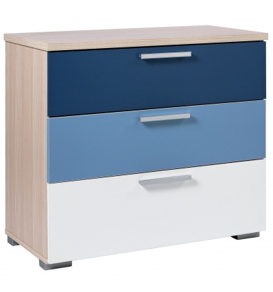 Billie Wide Blue 3 Drawer Chest [6197900]