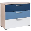 Billie Wide Blue 3 Drawer Chest [6197900]