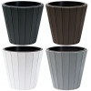 WOODE Wooden Look Plastic Flower Pot