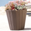 WOODE Wooden Look Plastic Flower Pot