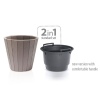 WOODE Wooden Look Plastic Flower Pot