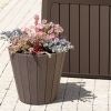 WOODE Wooden Look Plastic Flower Pot