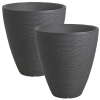 Plastic Ribbed Flower Pot