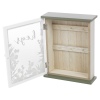 Green & White Wooden Key Cabinet With Glass Window [836084]