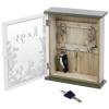 Green & White Wooden Key Cabinet With Glass Window [836084]