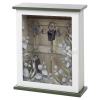 Green & White Wooden Key Cabinet With Glass Window [836084]