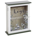 Green & White Wooden Key Cabinet With Glass Window [836084]